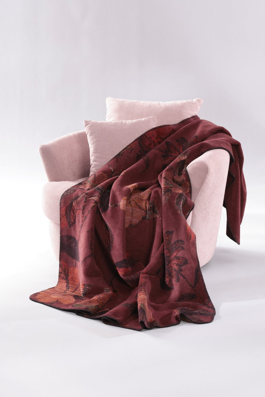 Plaid en Coton Doux Bordeaux 150x200 cm - Biederlack