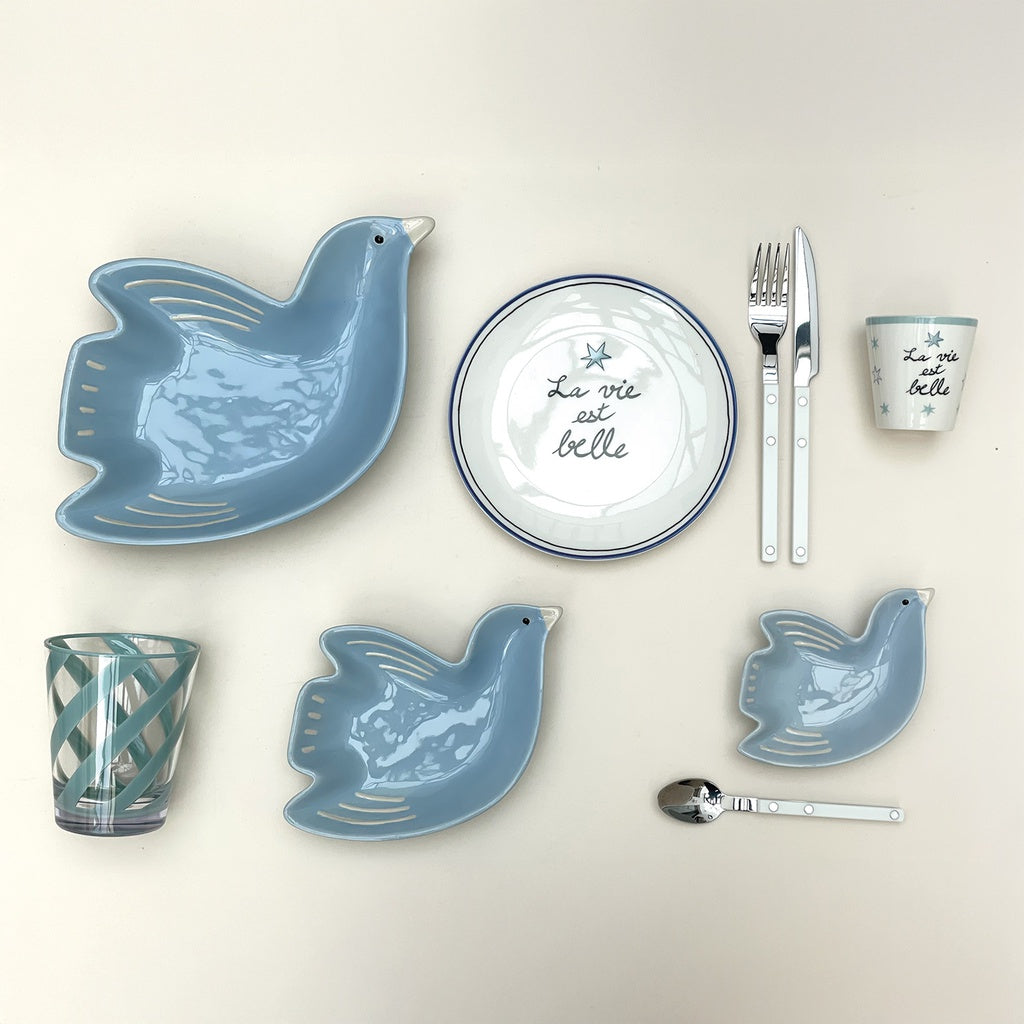 Plat de Présentation Oiseaux Cuicui en Porcelaine - Opjet