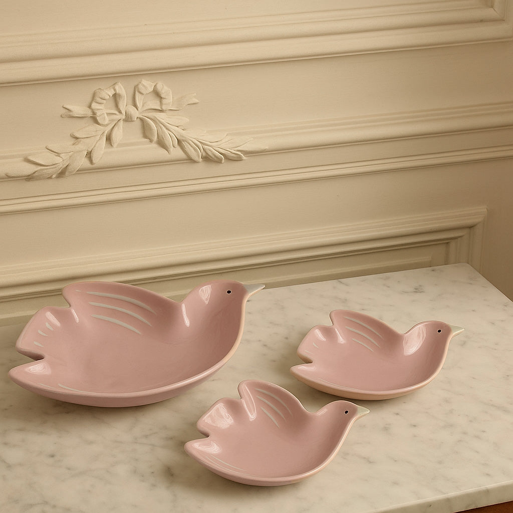 Plat de Présentation Oiseaux Cuicui en Porcelaine - Opjet