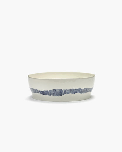 Saladier en Grès Blanc et Bleu 400 cl - Serax