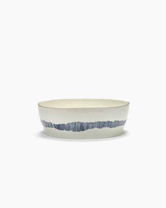 Saladier en Grès Blanc et Bleu 400 cl - Serax