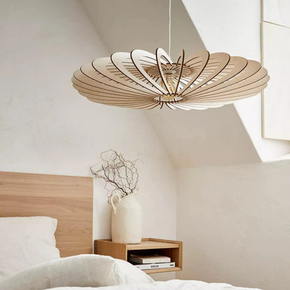 Suspension Neo en Bois Câble Ajustable avec Ampoule - Atelier Loupiote