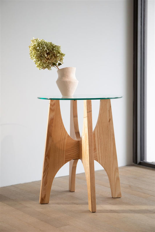 Table d'Appoint en Chêne et Verre Kobe - Zuiver