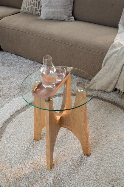 Table d'Appoint en Chêne et Verre Kobe - Zuiver