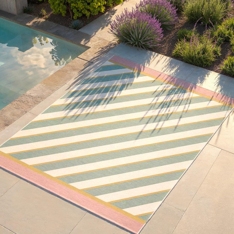 Tapis d'Extérieur Candy à Rayures Oranges 160x230 cm - Idaho