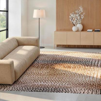 Tapis Laby Marron 160 x 230 cm / 200x290 cm - Idaho Éditions olive green