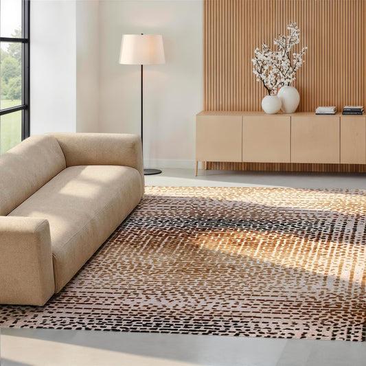 Tapis Laby Marron 160 x 230 cm / 200x290 cm - Idaho Éditions olive green