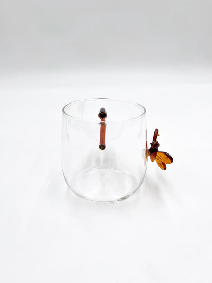 Tasse en Verre avec Décoration Papillon - Jacques Flamant