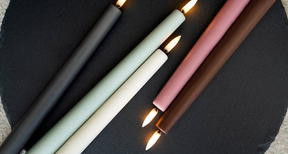 Set de 2 Bougies LED Coniques en Cire - Uyunï