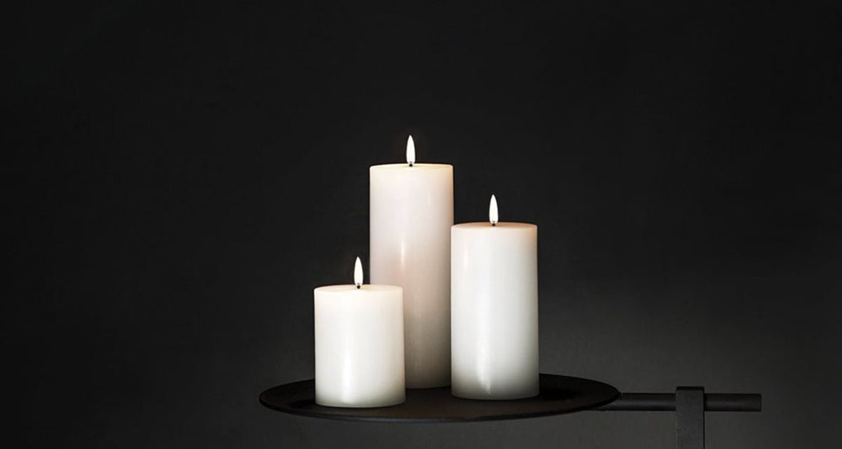 Bougie LED Pillier Blanche - Uyunï