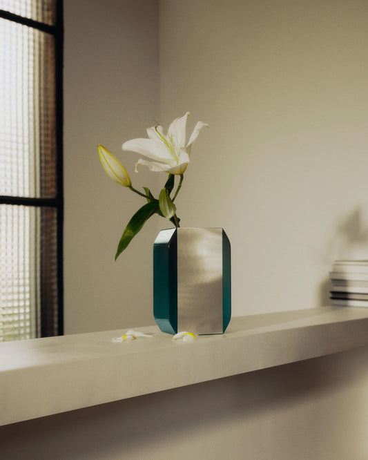 Vase Oscar Bleu Sarah & Acier - Maison Sarah Lavoine