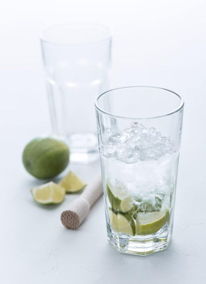 Set de 2 Verres à Cocktail Long Drink Rock & Pilon en Bois - Leonardo