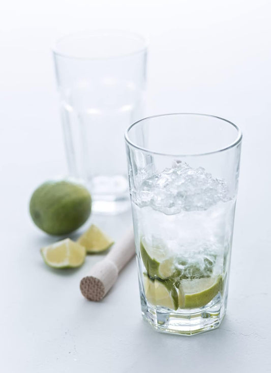 Set de 2 Verres à Cocktail Long Drink Rock & Pilon en Bois - Leonardo