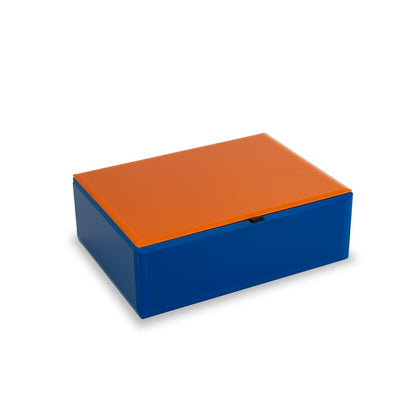 Boîte à Bijoux Rétro en Verre Orange & Bleu - WD Lifestyle