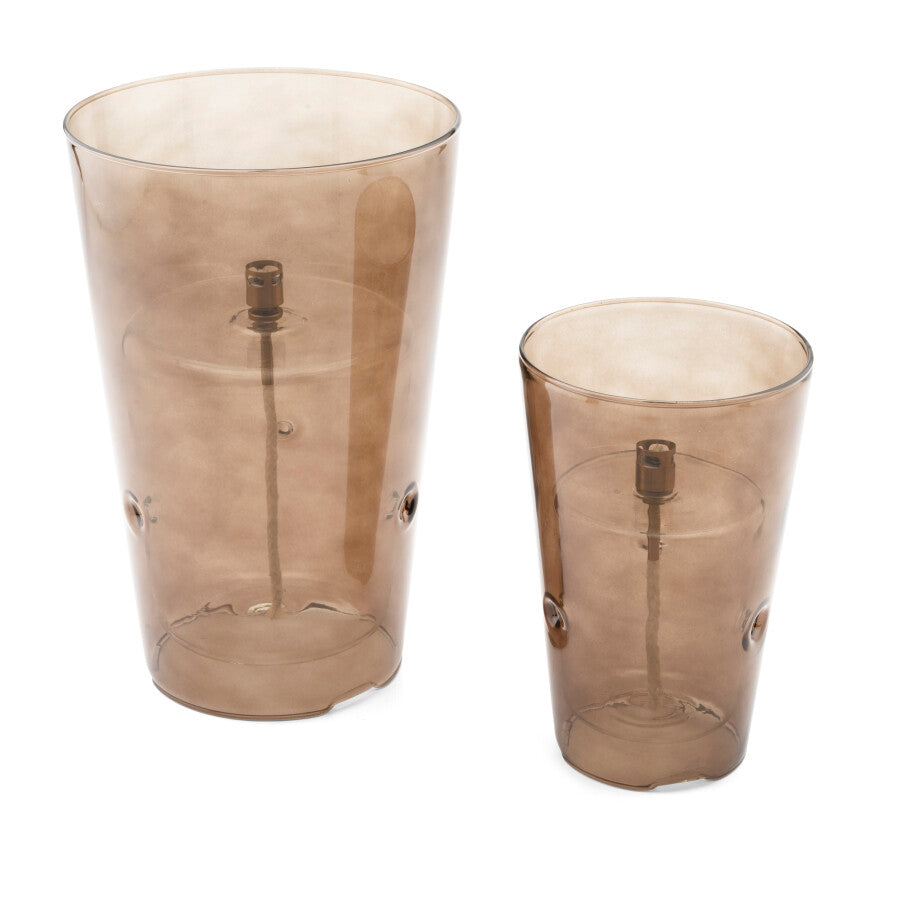 Lampe à Huile Conique Anti-Vent Verre & Laiton - Peri Living