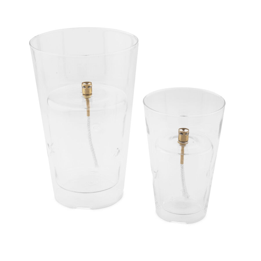 Lampe à Huile Conique Anti-Vent Verre & Laiton - Peri Living