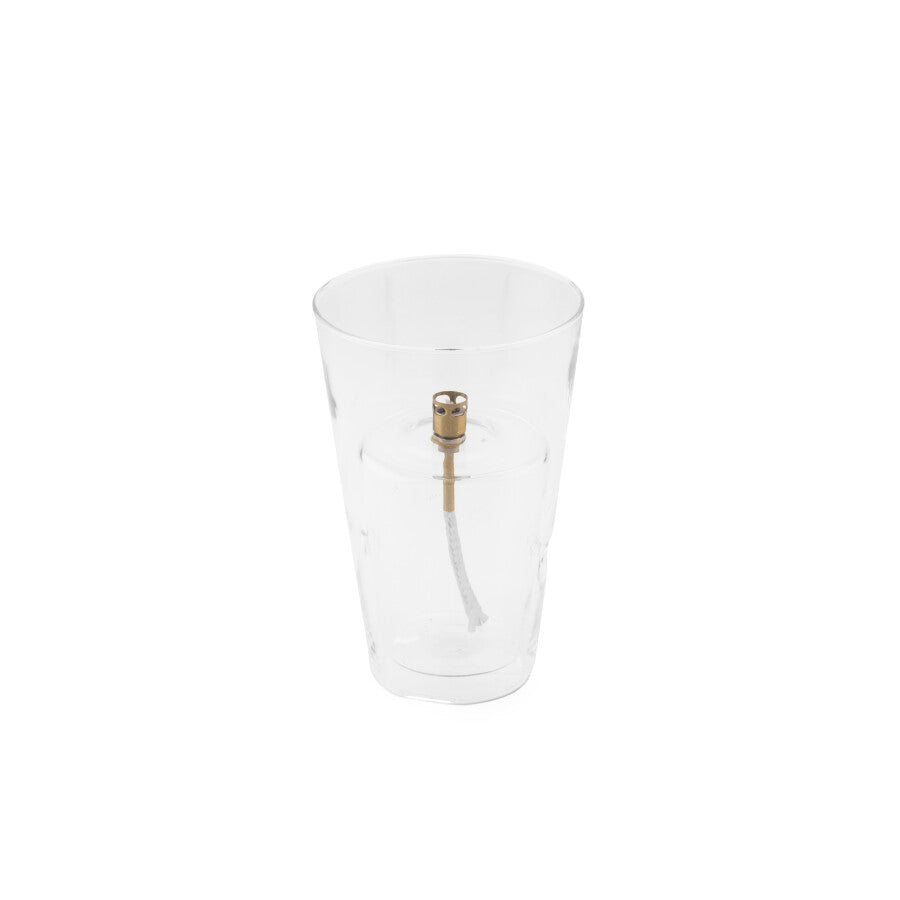 Lampe à Huile Conique Anti-Vent Verre & Laiton - Peri Living